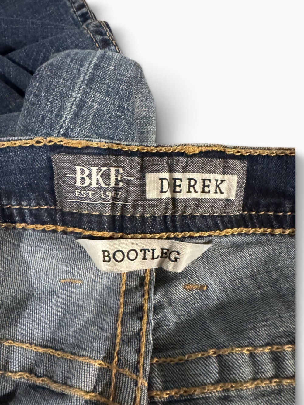 BKE Mens Dark Wash Straight-Leg Jeans - Blue - Picture 6 of 7